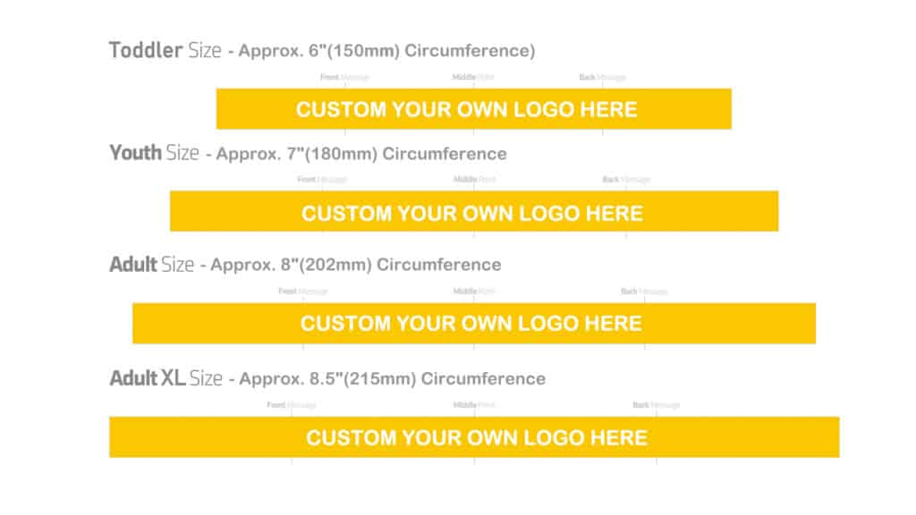 silicone wristband size